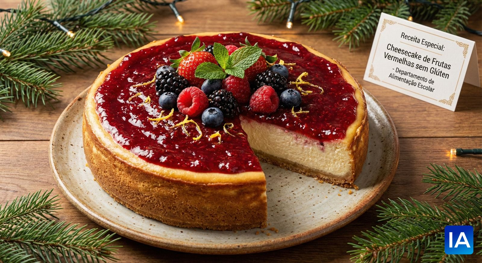 Cheesecake de Frutas Vermelhas: Imagem meramente ilustrativa