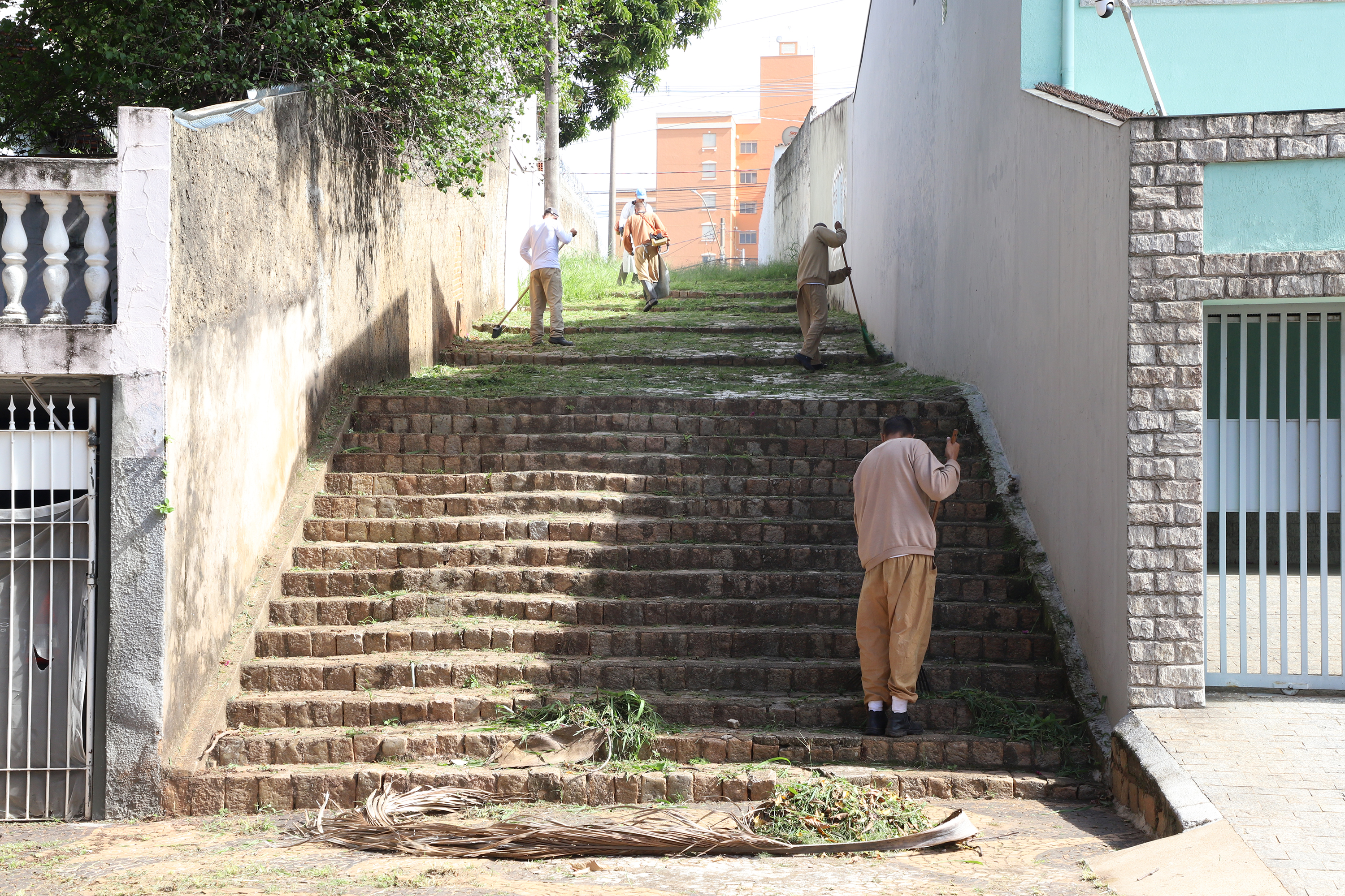 Trabalho começou com varrição e recolha do lixo com apoio dos reeducandos 