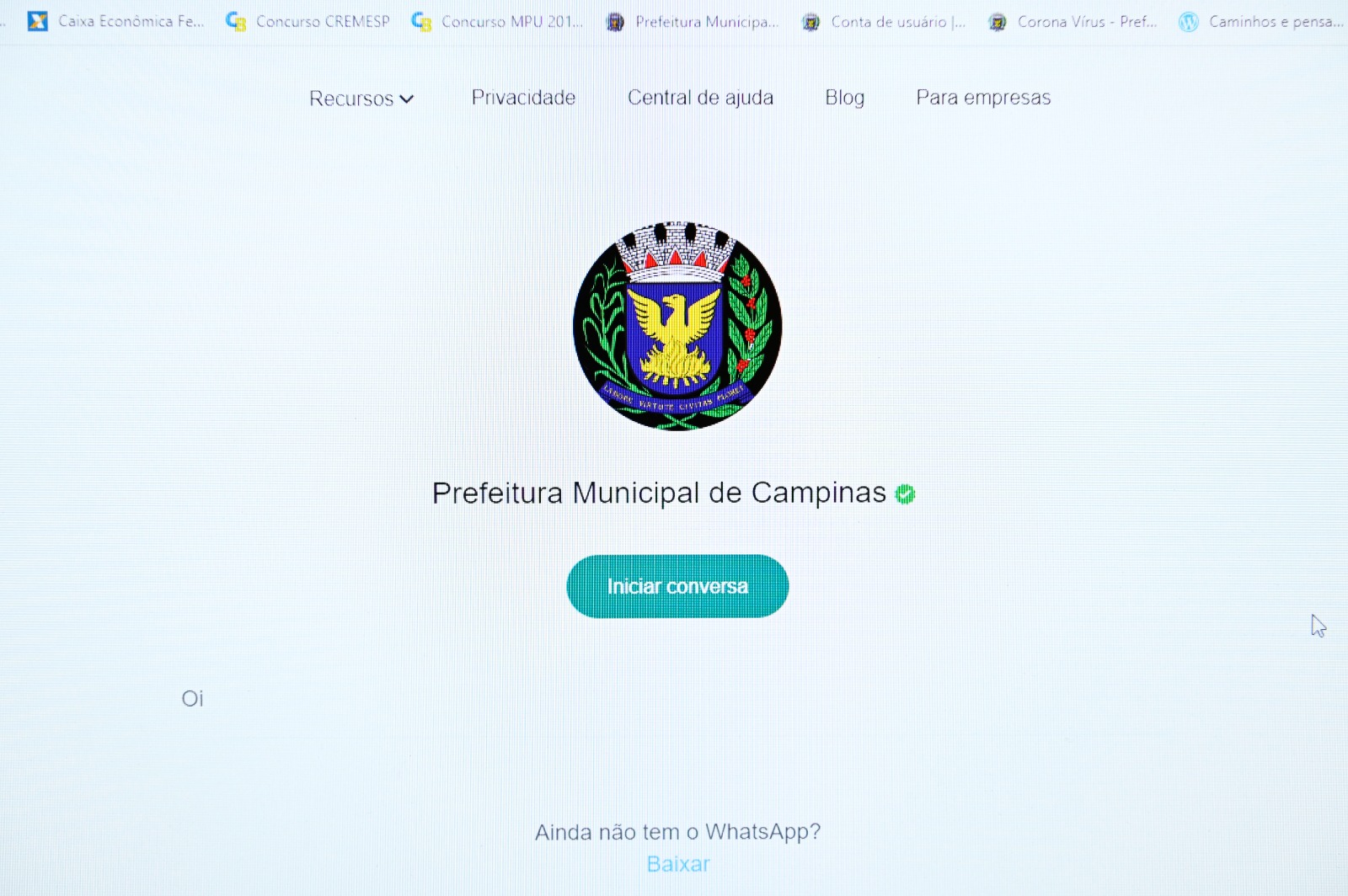 chatbot e o atendimento pelo whatsapp podem ser acessados pela página da Secretaria de Finanças (https://portal.campinas.sp.gov.br/servico/chat-secretaria-de-financas)