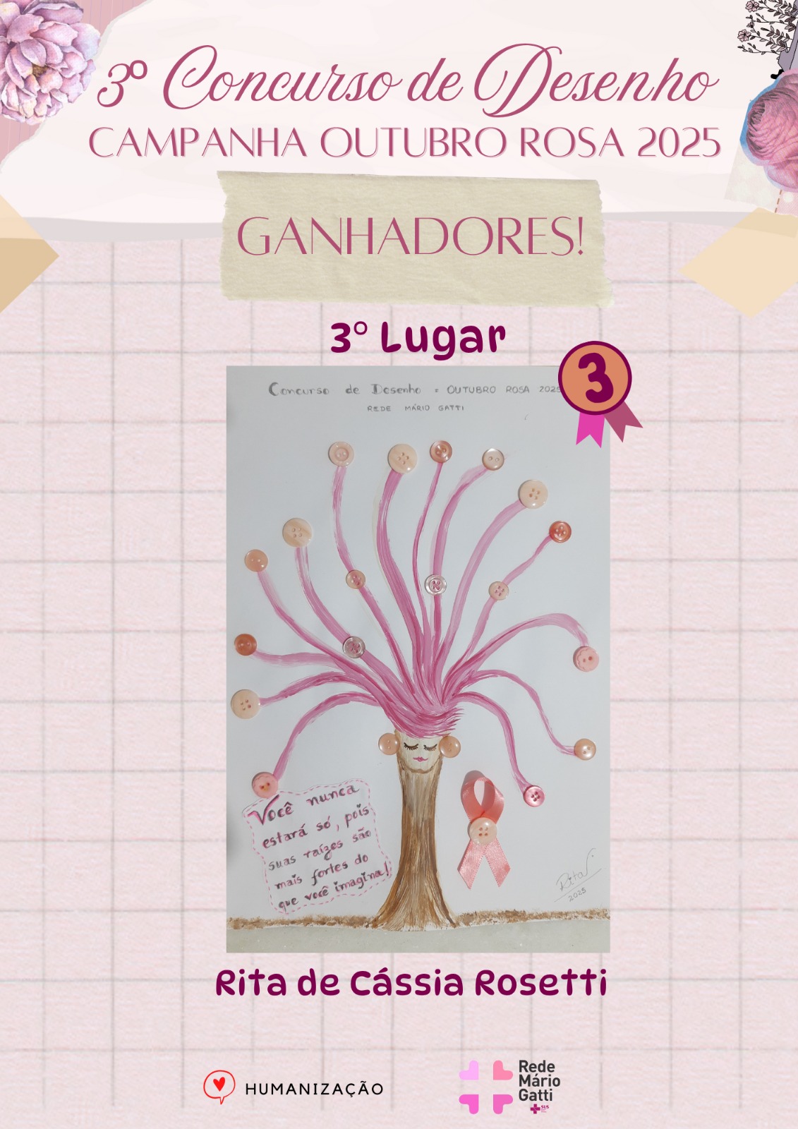 Desenho que ganhou o terceiro lugar