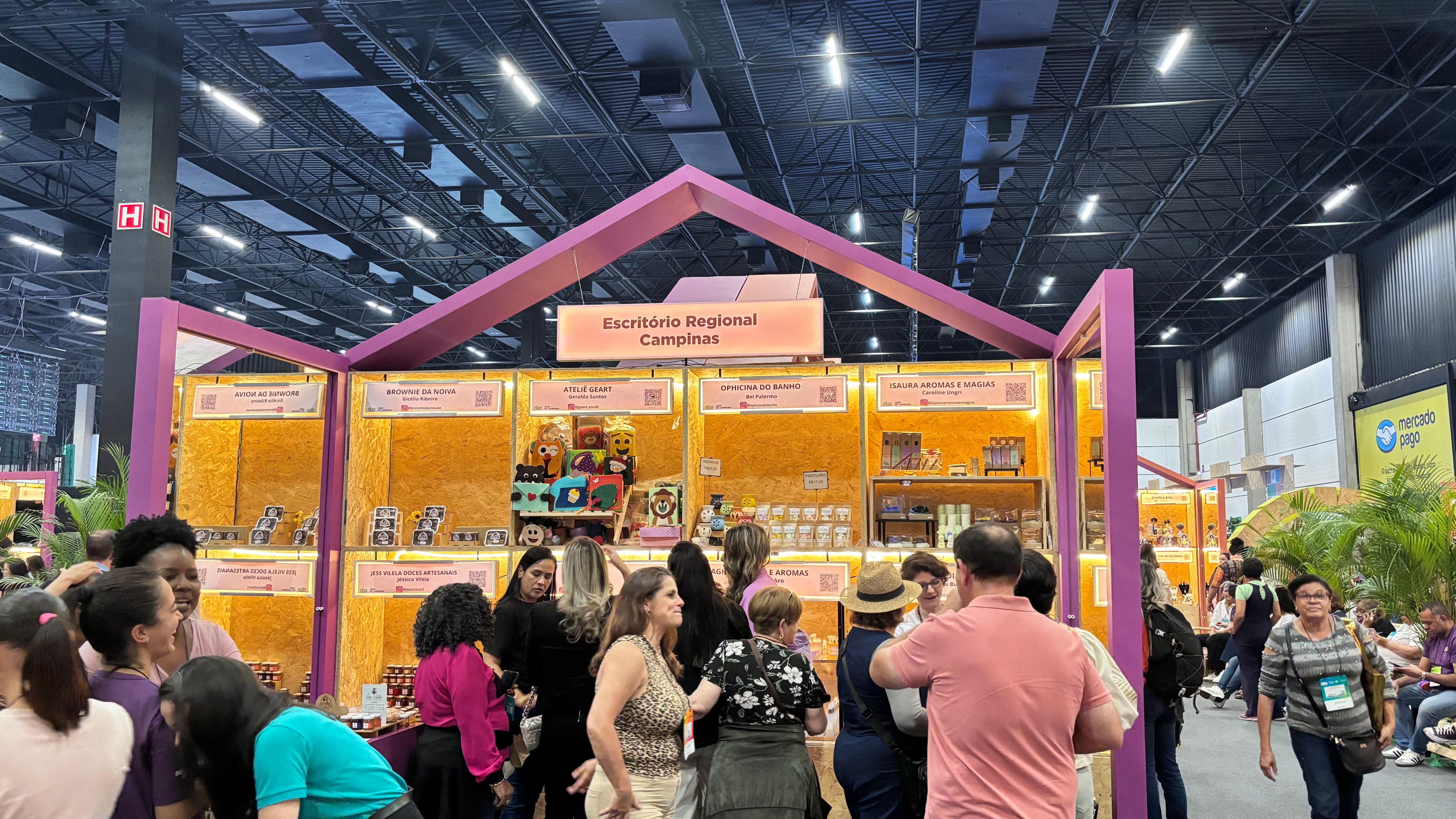 Estande do Sebrae Campinas na 14ª edição da Feira do Empreendedor do Sebrae-SP