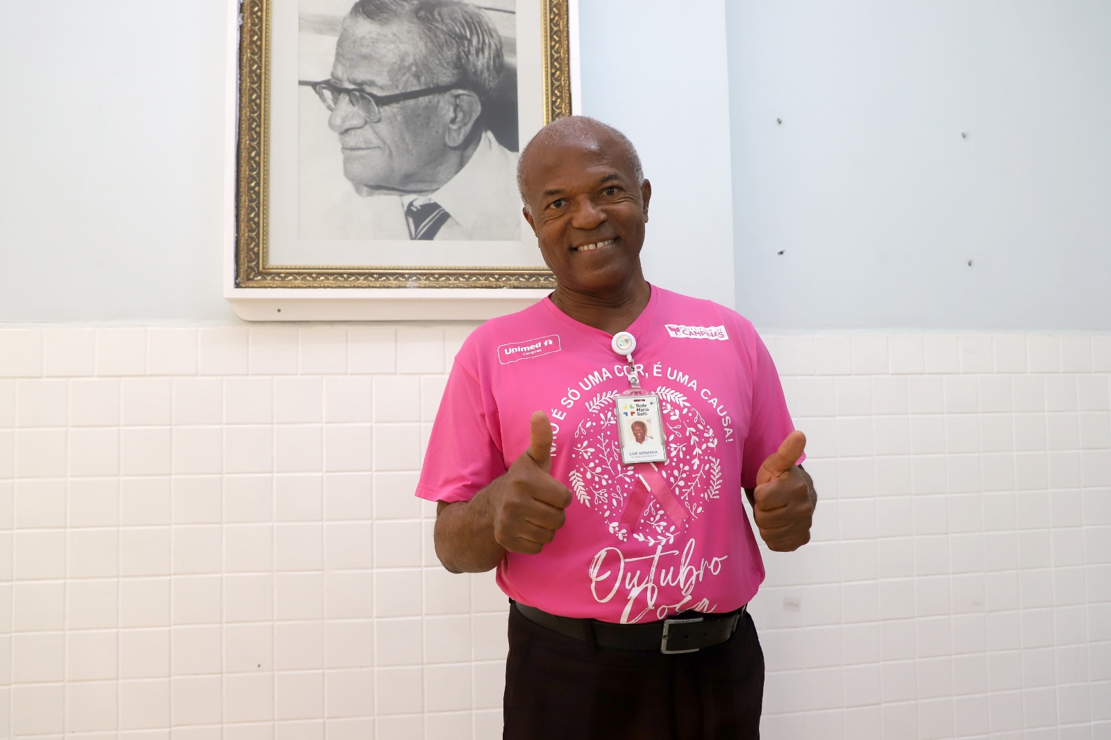 Luiz Gonzaga, servidor há 34 anos e funcionário da recepção do Hospital Mário Gatti 