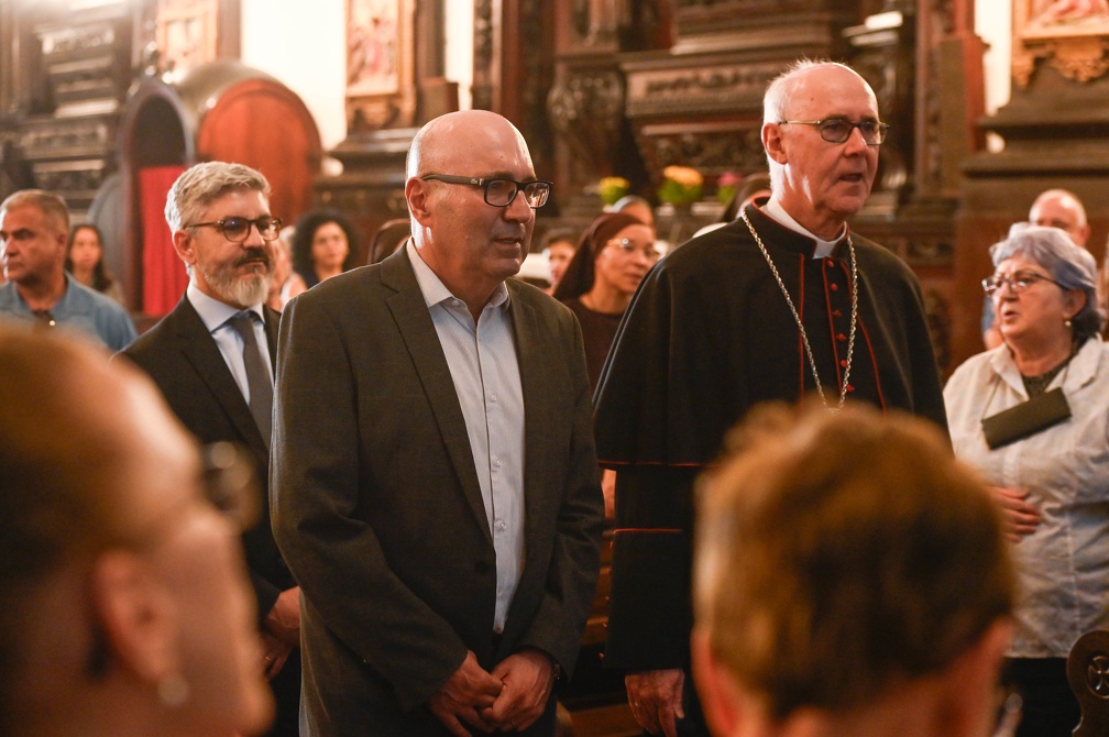 O prefeito Dário Saadi ao lado de Dom João Inácio Müller, atual arcebispo metropolitano