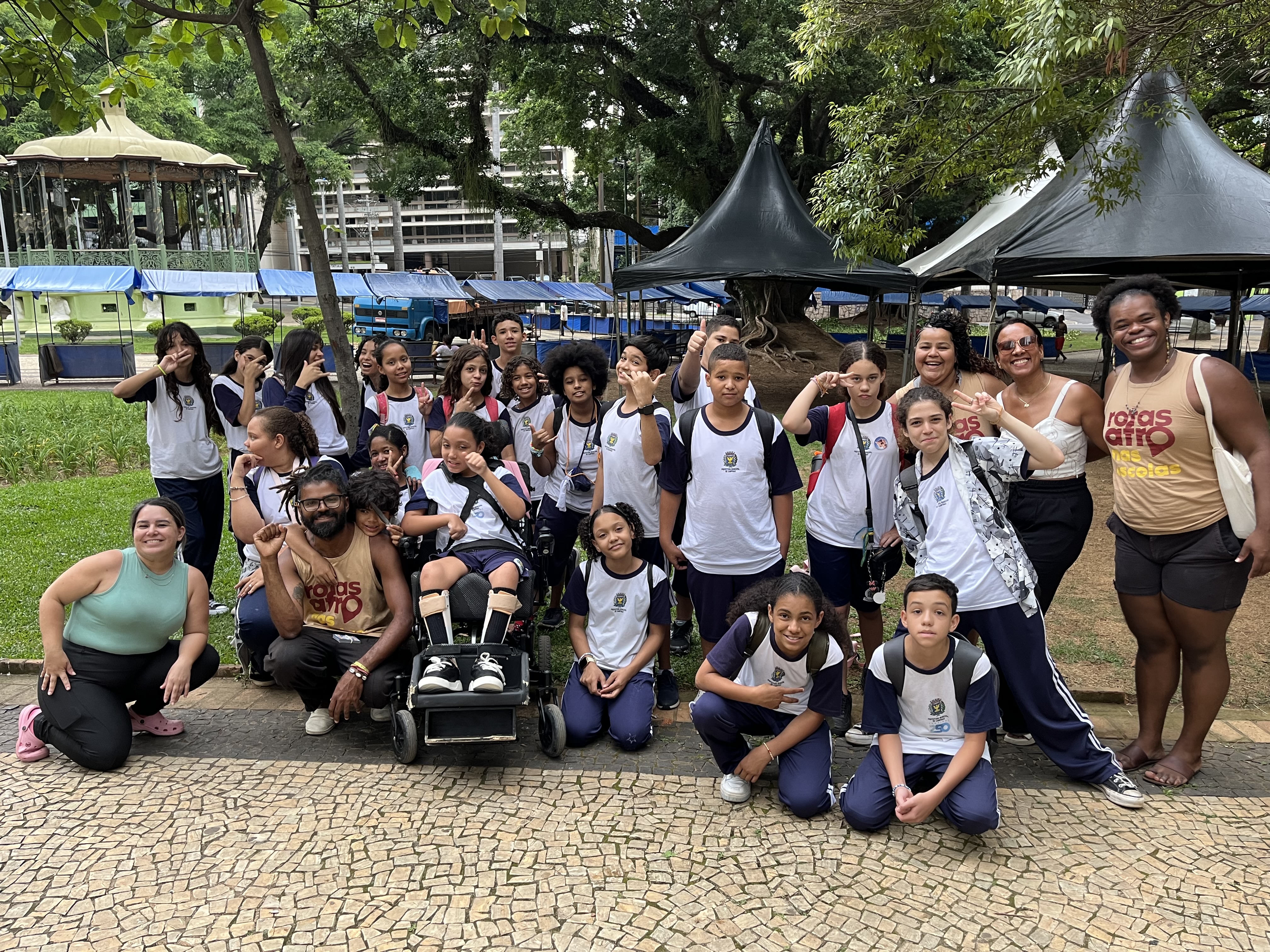 Estudantes da rede municipal de Campinas durate roteiro do projeto Rotas Afro