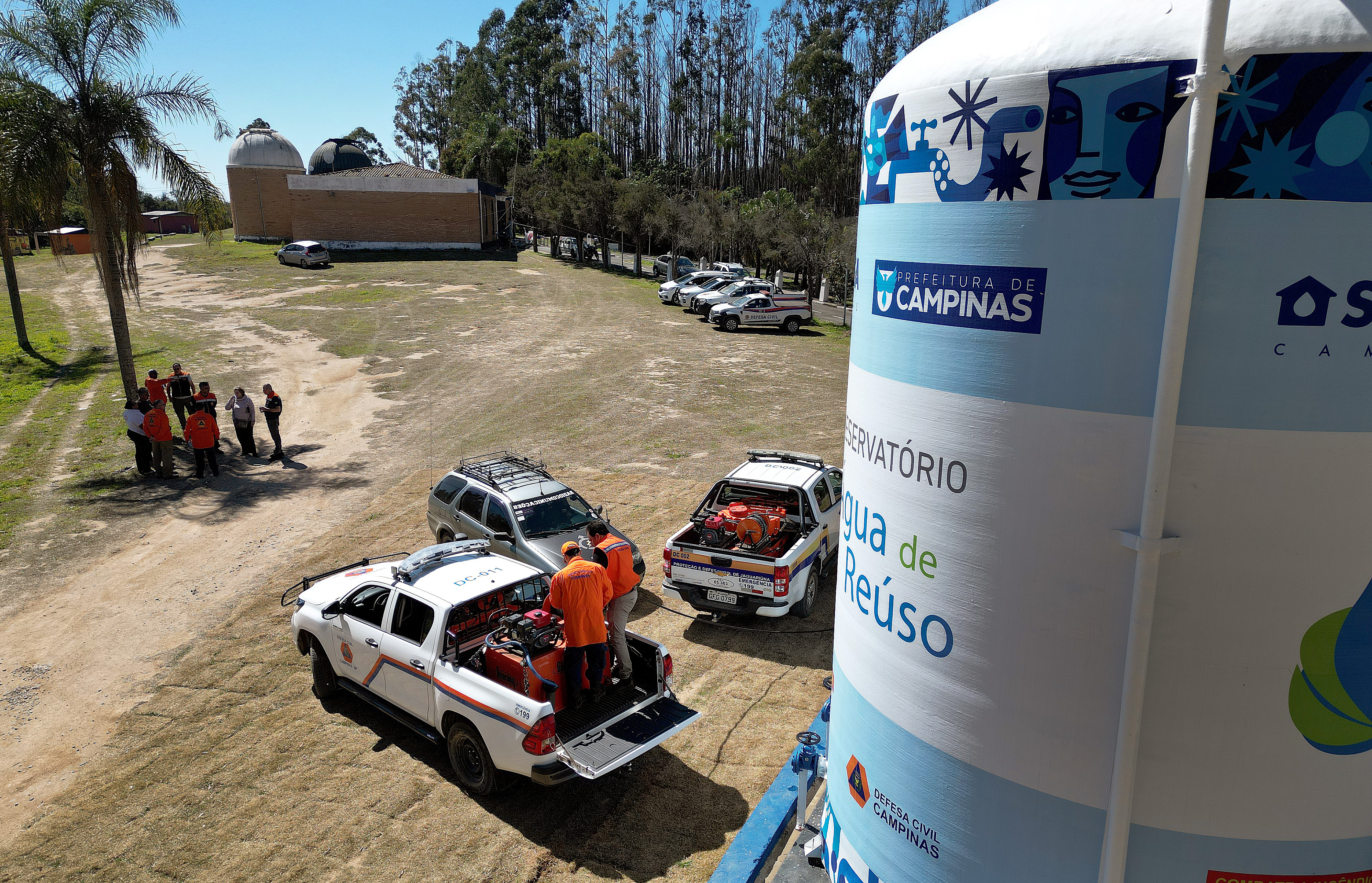 Atividade foi realizada no Observatório Municipal Jean Nicolini, onde foi instalado reservatório da Sanasa
