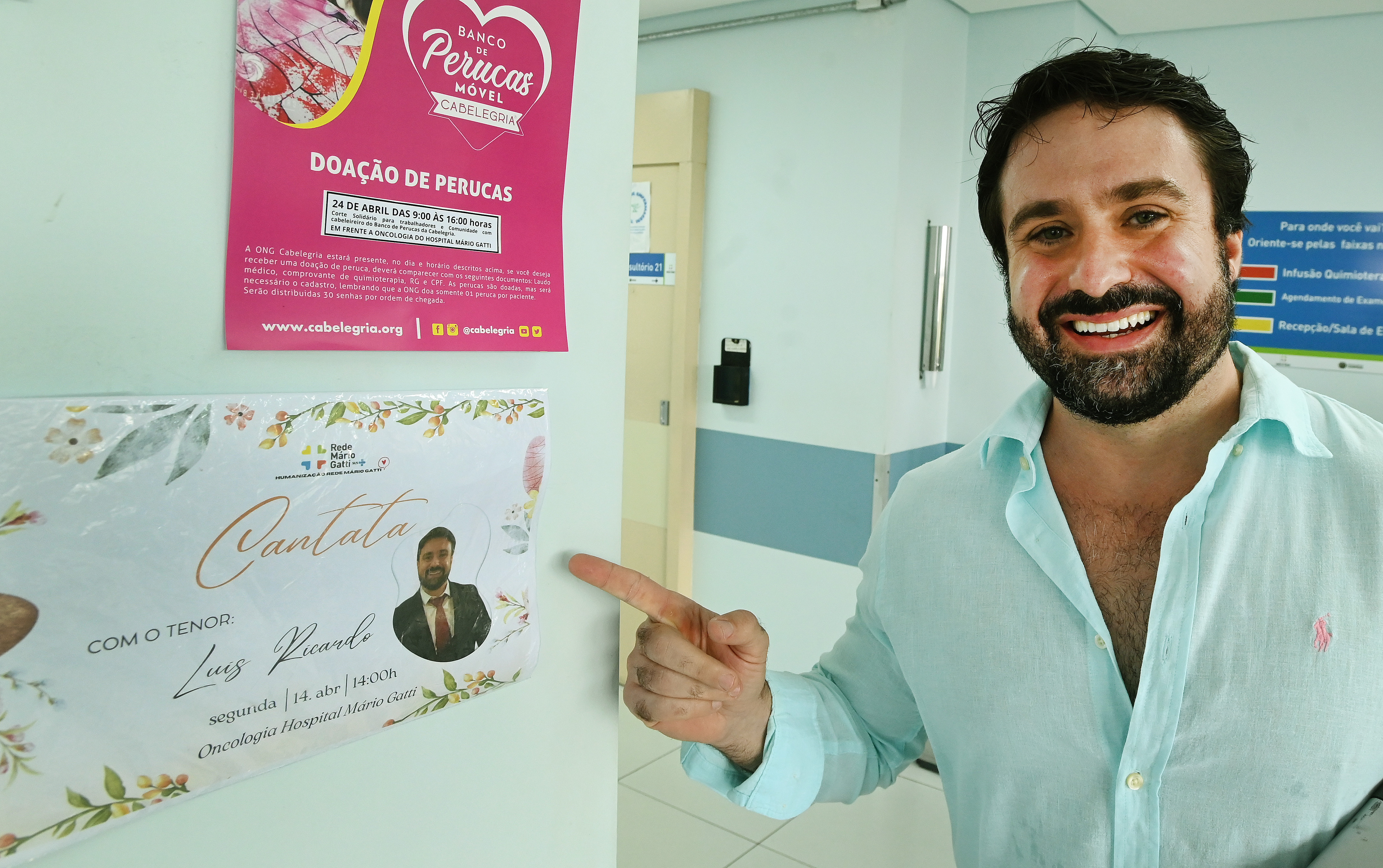 Luiz Ricardo Ortiz Sartorelli, tenor e voluntário nas horas vagas, apresentou a Cantata de Esperança, que celebra a Páscoa