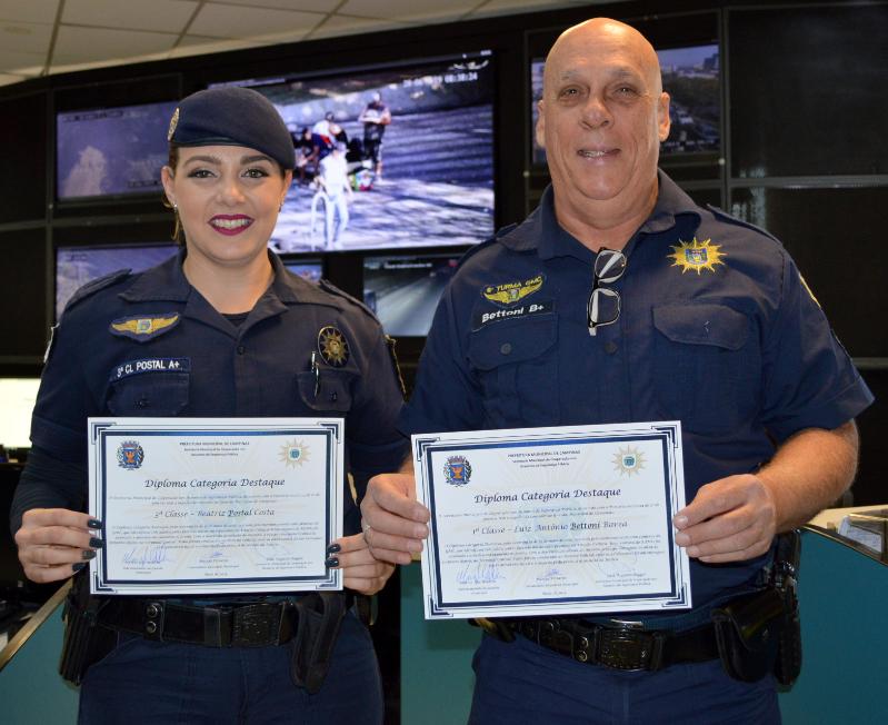 Guardas Beatriz Postal e Luiz Antônio Bettoni: destaques de maio