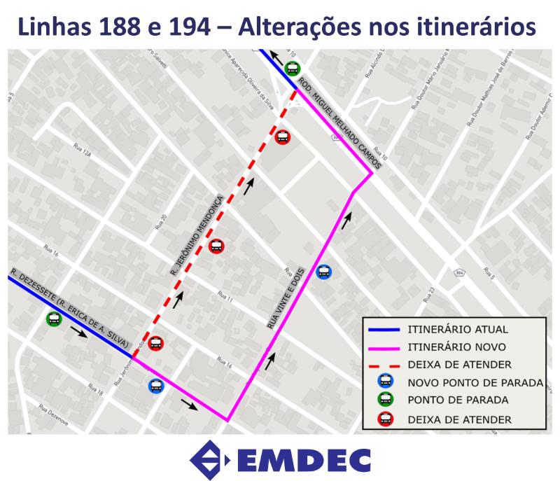 Mata traz os novos trajetos