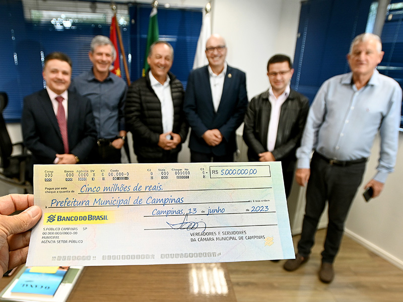 Primeira doação de sobra do duodécimo deste ano somou R$ 5 milhões