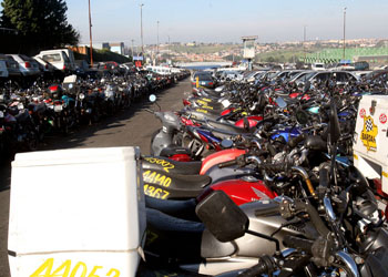 Motos apreendidas no Pátio Municipal para leilão