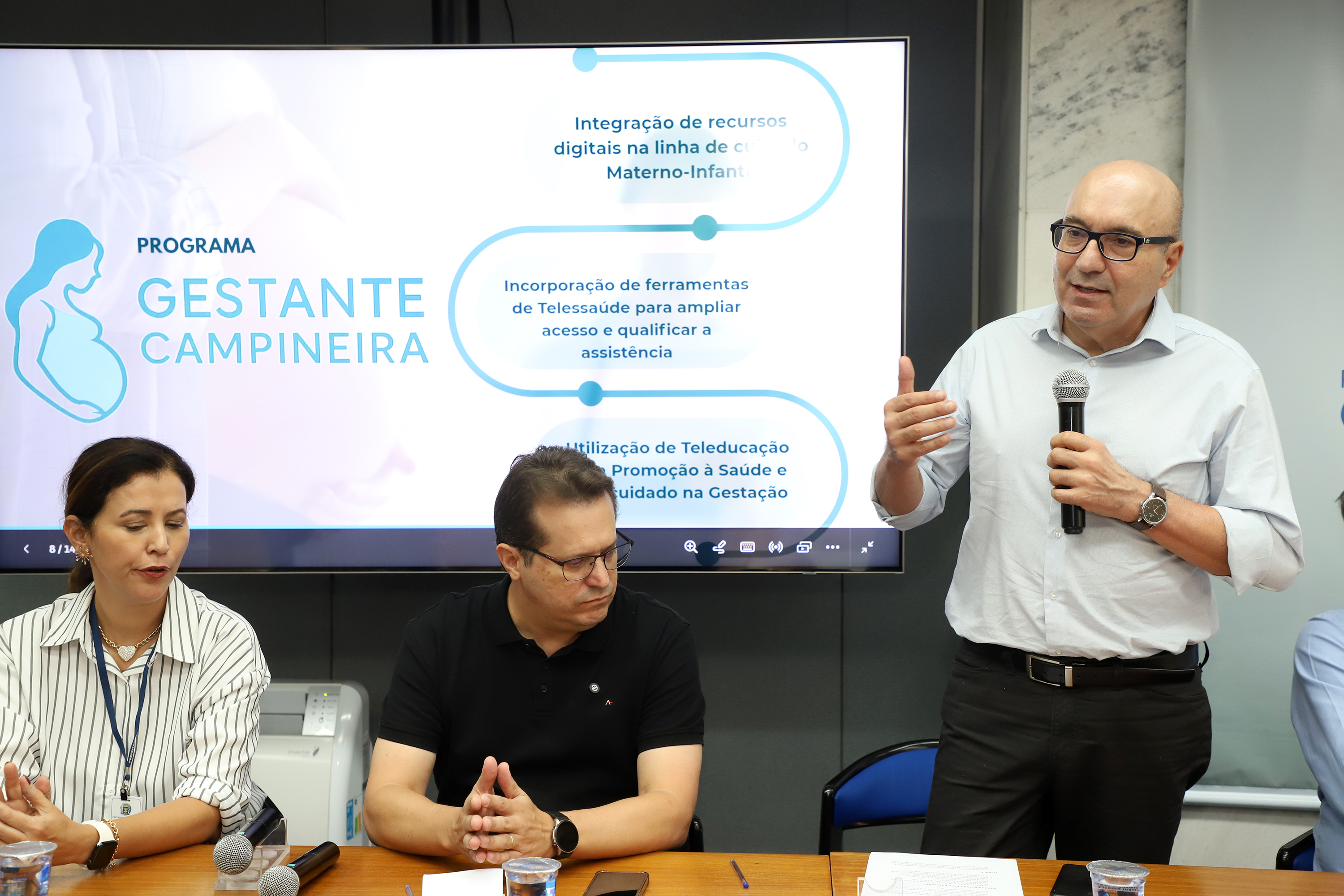 Prefeito de Campinas, Dário Saadi, lança o Programa Gestante Campineira, que reúne o site Gestante Campineira, o Curso Online para Gestantes e o serviço de teleorientação