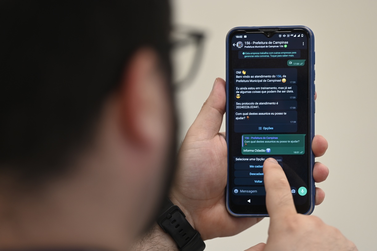WhatsApp do 156 foi atualizado para receber solicitações de todas as áreas da Administração