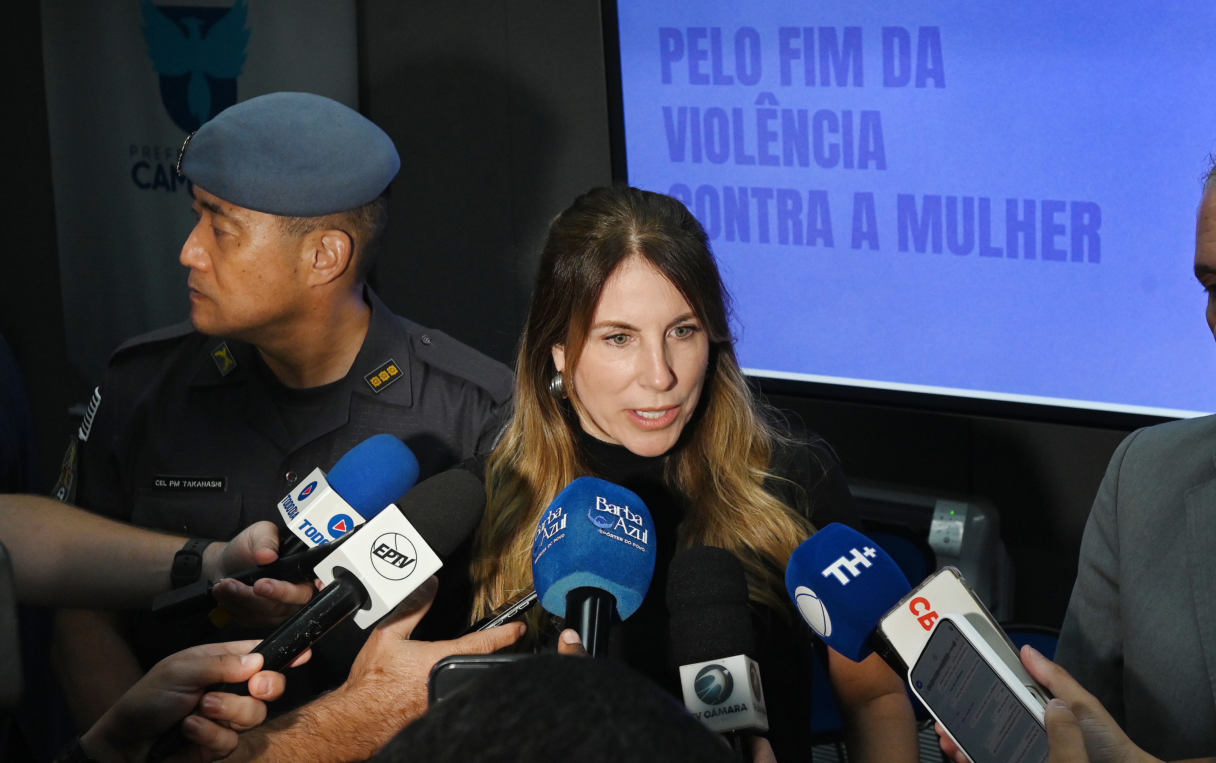 Secretária Alessandra Herrmann durante o lançamento do pacote de medidas de enfrentamento à violência anunciado em janeiro pela Prefeitura de Campinas