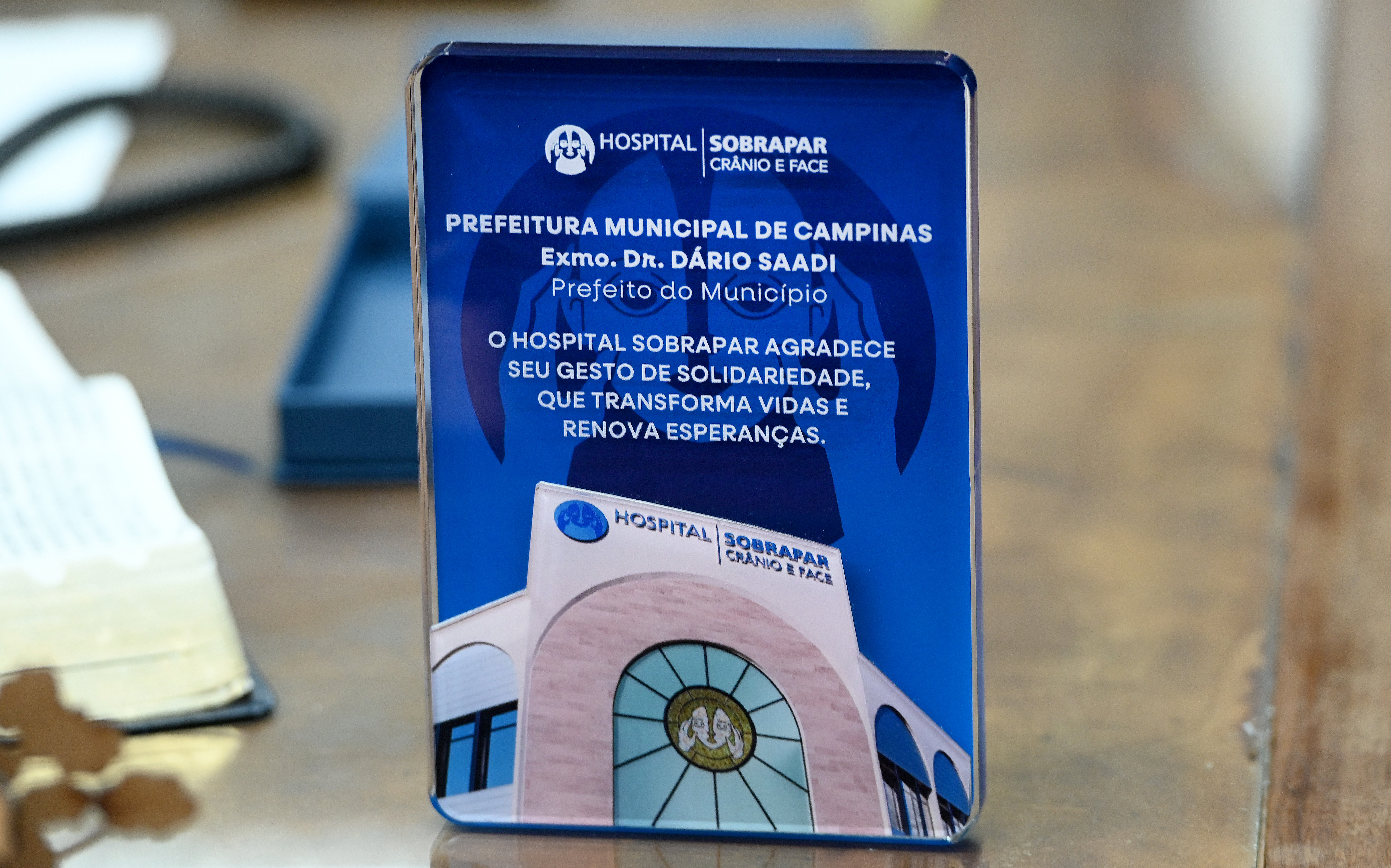 Equipe do Sobrapar também entregou placas de homenagem ao prefeito Dário Saadi e representantes da Prefeitura