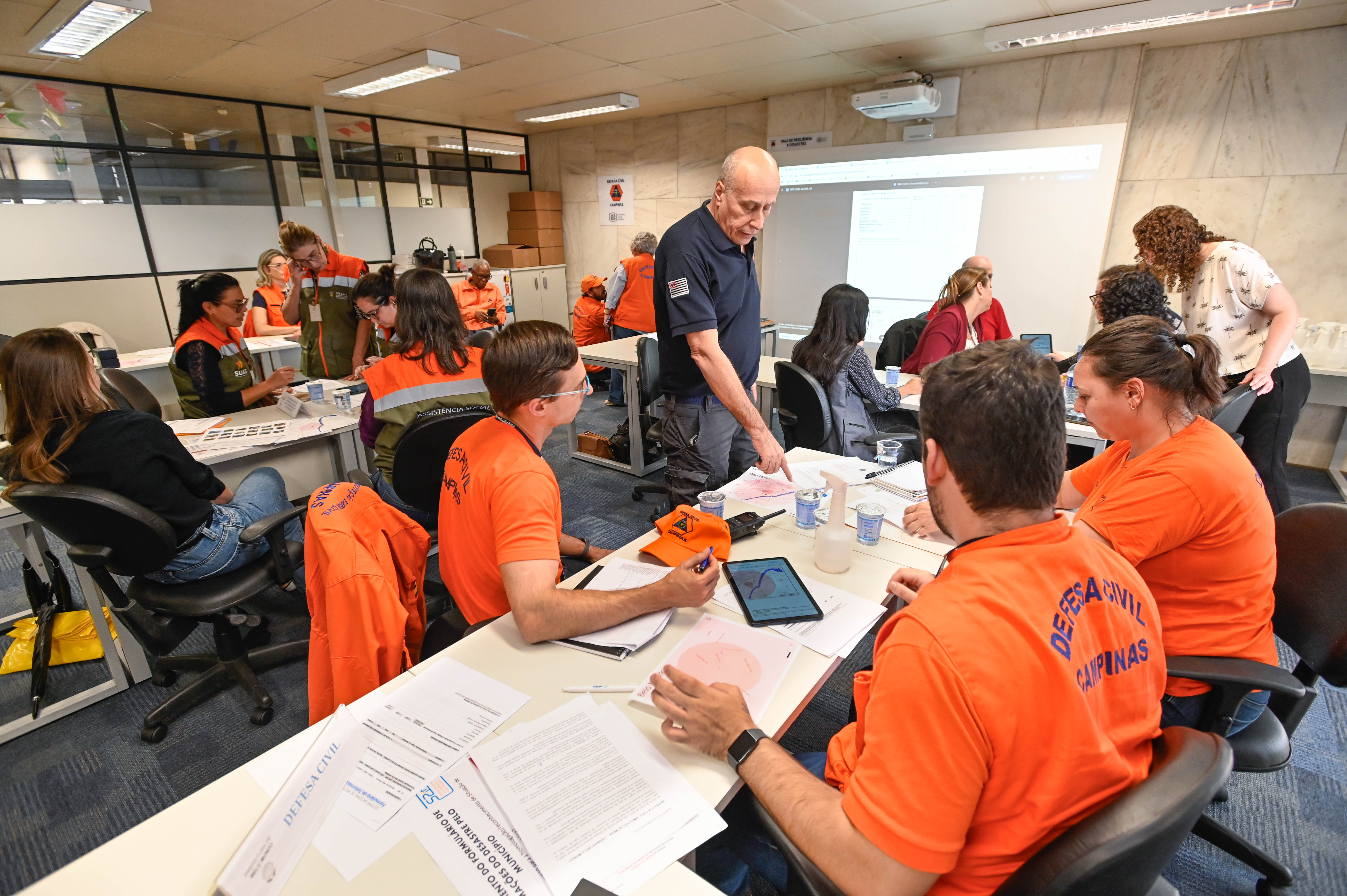 Simulado aconteceu ao longo do dia, na Sala de Resiliência a Desastres