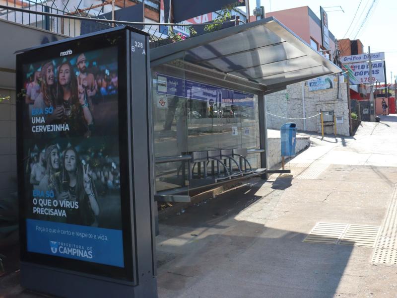 Avenida Andrade Neves foi uma das escolhidas para receber os abrigos