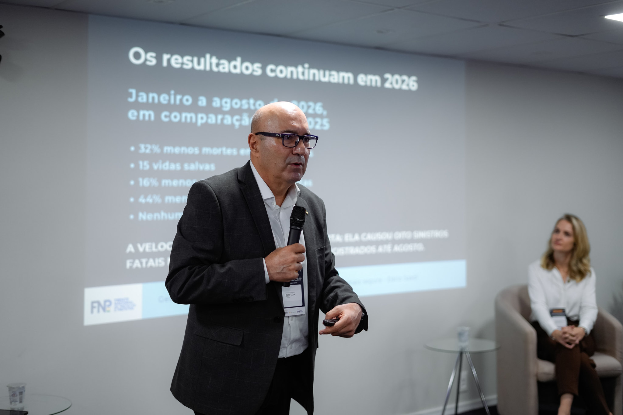 Dário Saadi durante apresentação em evento da FNP: Campinas como modelo nacional de gestão de velocidade