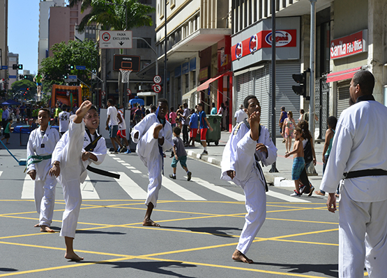 Apresentação de kung-fu fez parte das atividades