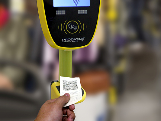 Ticket será colocado em frente ao validador