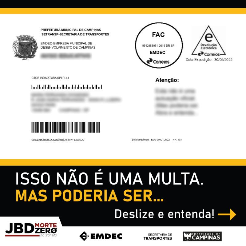 Aviso segue pelo Correio