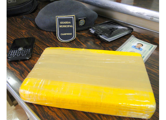 A droga apreendida