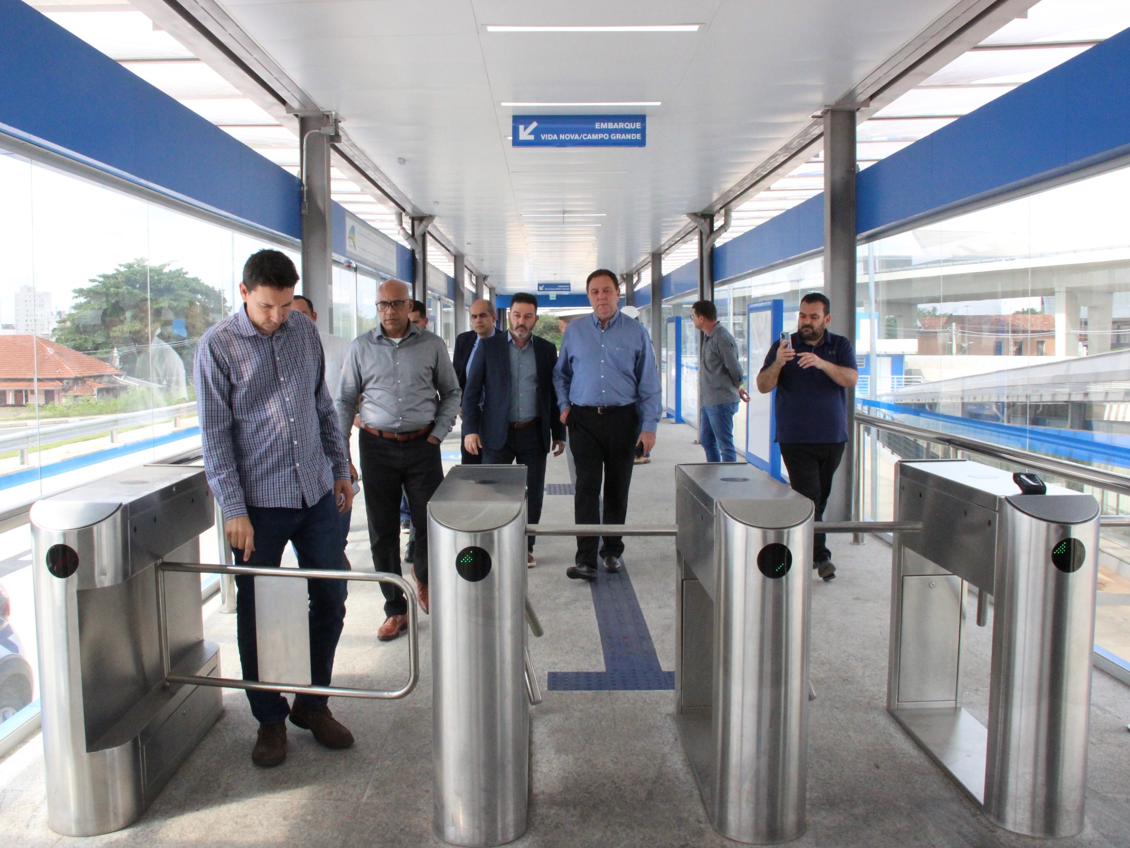 Na sequência, eles foram visitar o BRT de Campinas