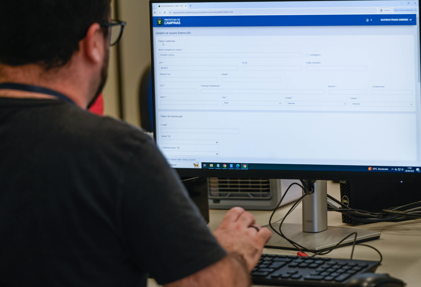 Cadastro simplificado pelo requerimentos.campinas.sp.gov.br