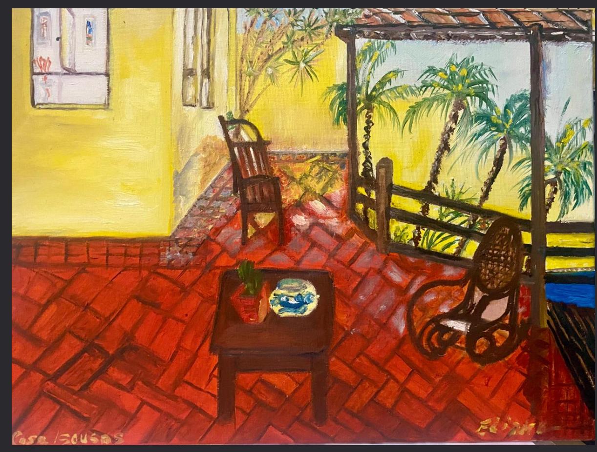 Pintura "Casa em Sousas", de Eliane Graça, estará na exposição “Arte no Distrito – Arte, História e Natureza”, dias 12 e 13 de setembro