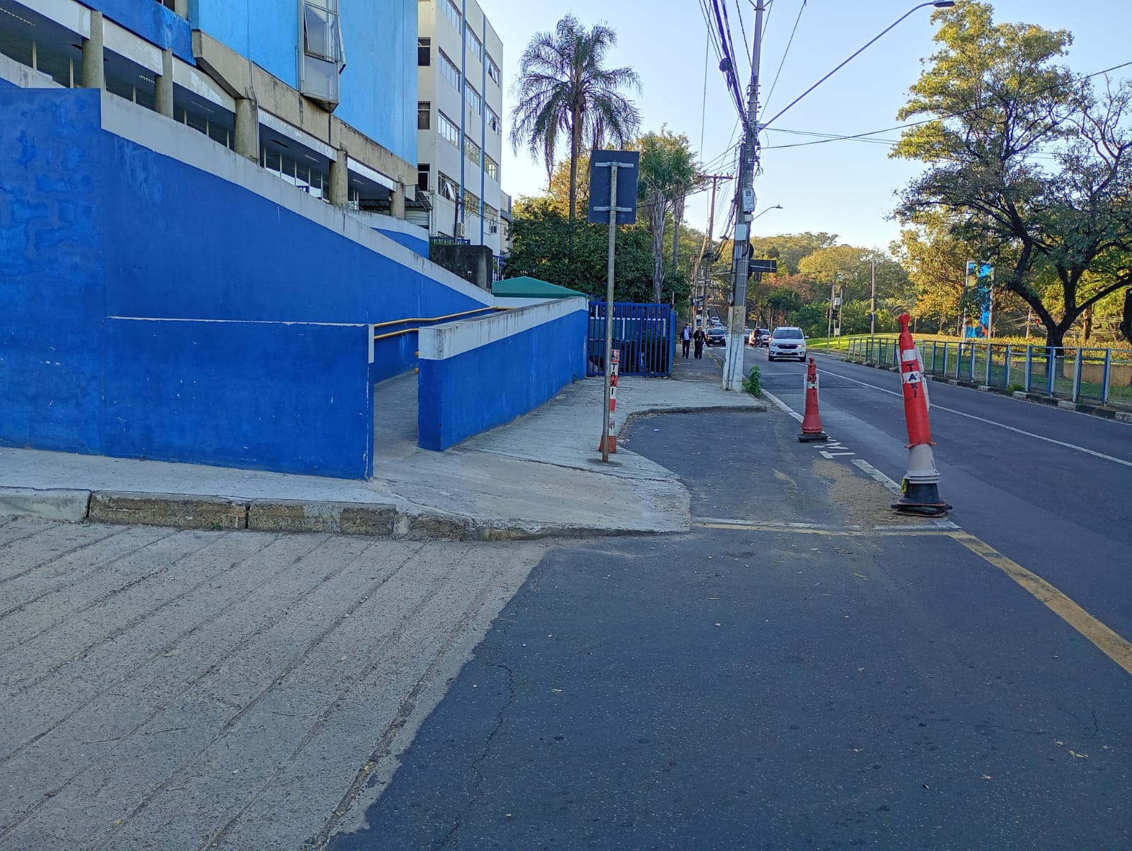 A avenida Faria Lima, em frente ao Hospital Mário Gatti, recebeu serviços de limpeza, varrição, pintura de guias e roçagem do canteiro central