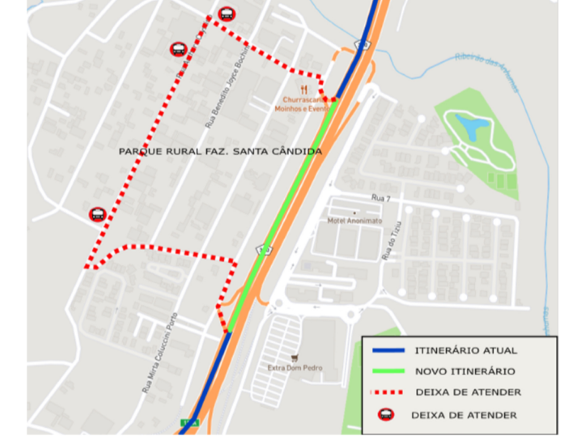 Mapa mostra novo percurso da linha 356
