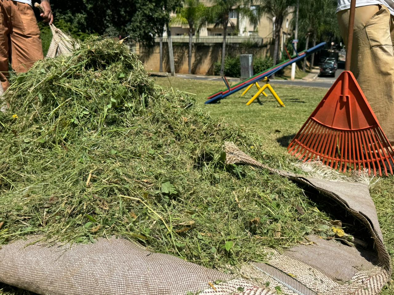 Roçagem e limpeza na Praça Édson Roberto Beraldo, no Parque Santa Bárbara, recuperou o local como espaço de lazer para o bairro