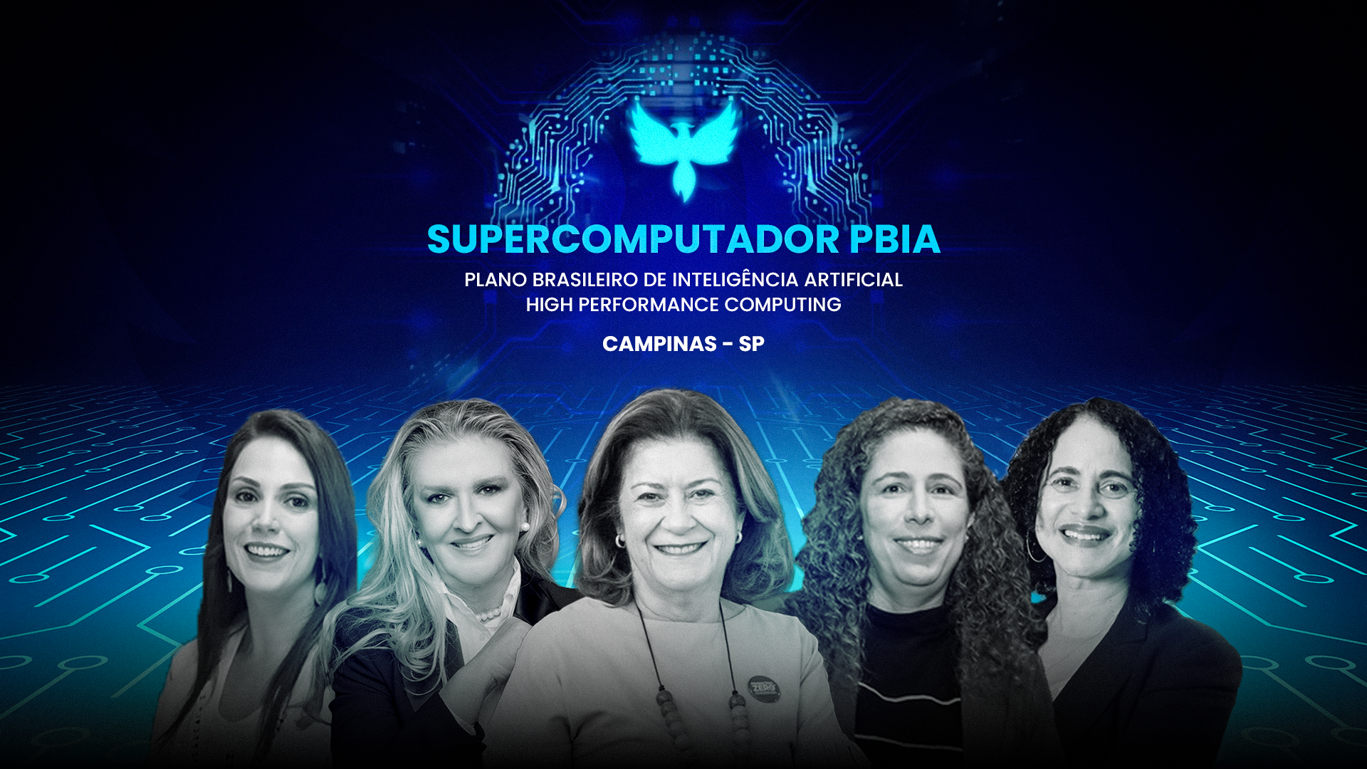 Da esquerda para a direita: diretora do Centro de Tecnologia da Informação Renato Archer (CTI), Juliana Daguano; a secretária municipal de Desenvolvimento Econômico, Tecnologia e Inovação, Adriana Flosi e as ministras Miriam Belchior (Casa Civil), Esther Dueck (Gestão e da Inovação em Serviços Públicos) e Luciana Santos (Ciência, Tecnologia e Inovação)
