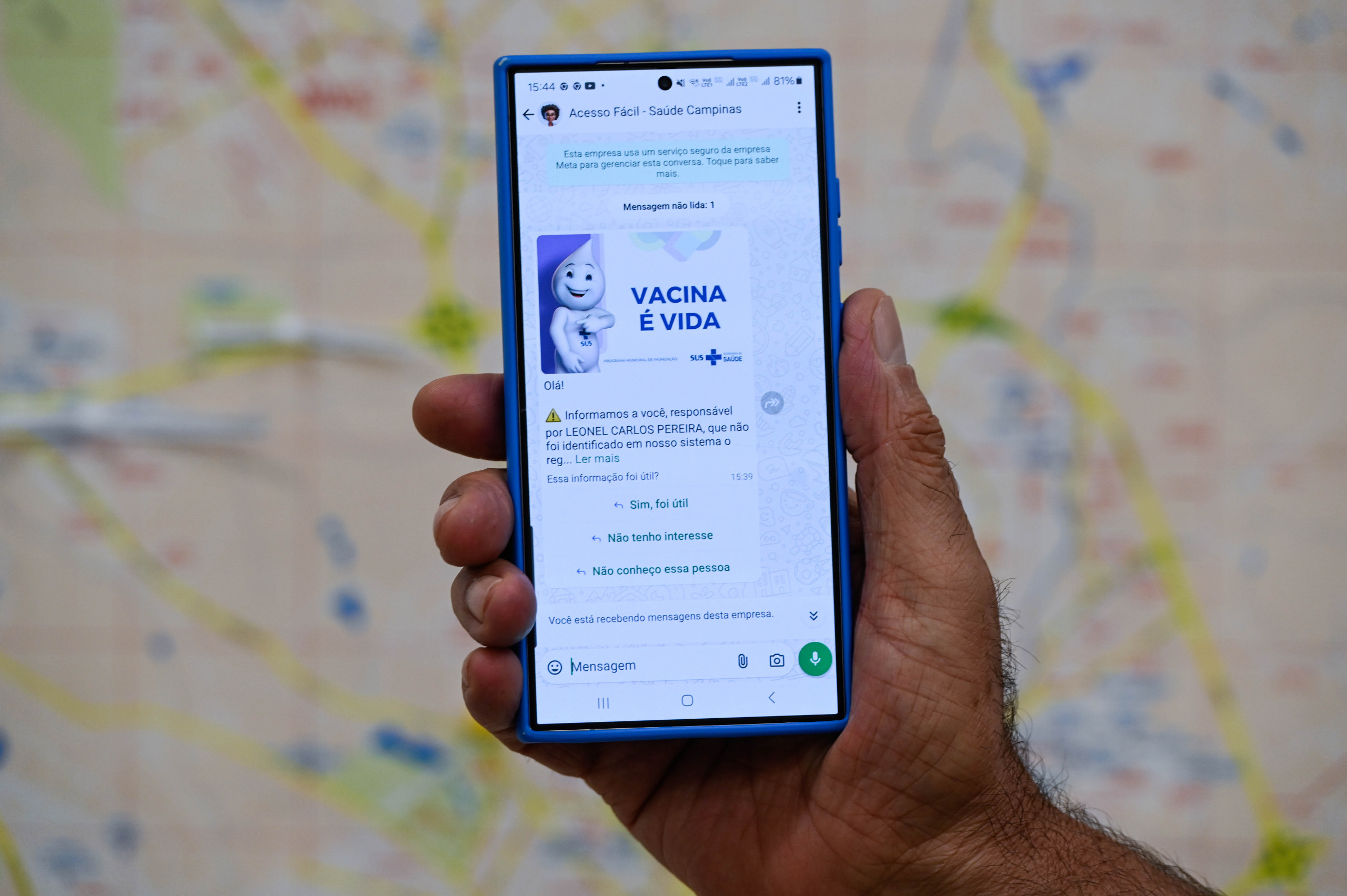 Saúde de Campinas alterou os números de WhatsApp usados pela Ana, assistente virtual da Pasta 