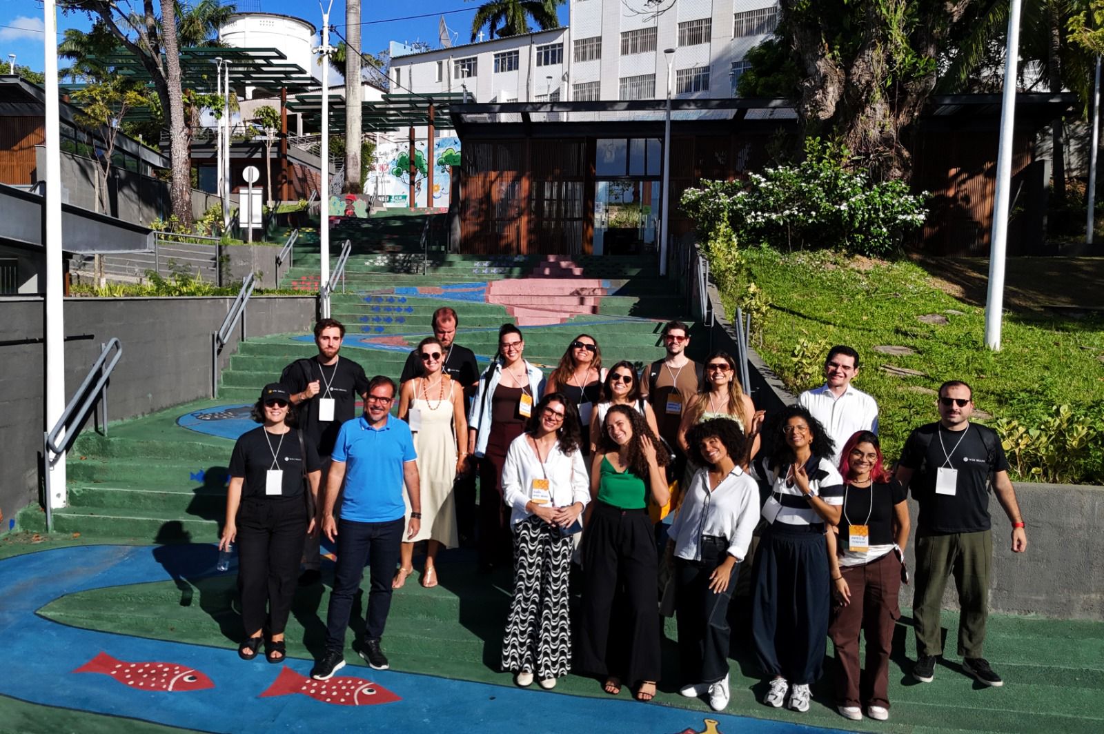 Participantes da missão em visita técnica ao Centro de Interpretação da Mata Atlântica (Cima), no Bonfim. 
