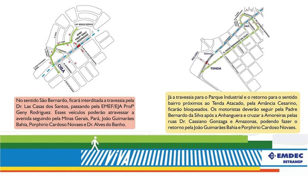 Mapas indicam rotas para cada trecho bloqueado