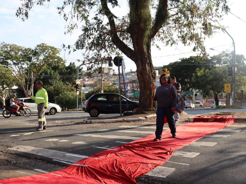 Ação chama atenção para o desrespeito de veículos com pedestres