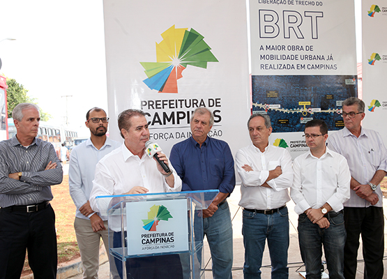 Prefeito Jonas Donizette na entrega do novo trecho do BRT - Corredor Ouro Verde