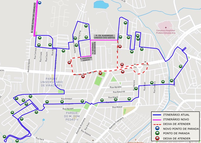 Como ficará o itinerário da Linha 101...