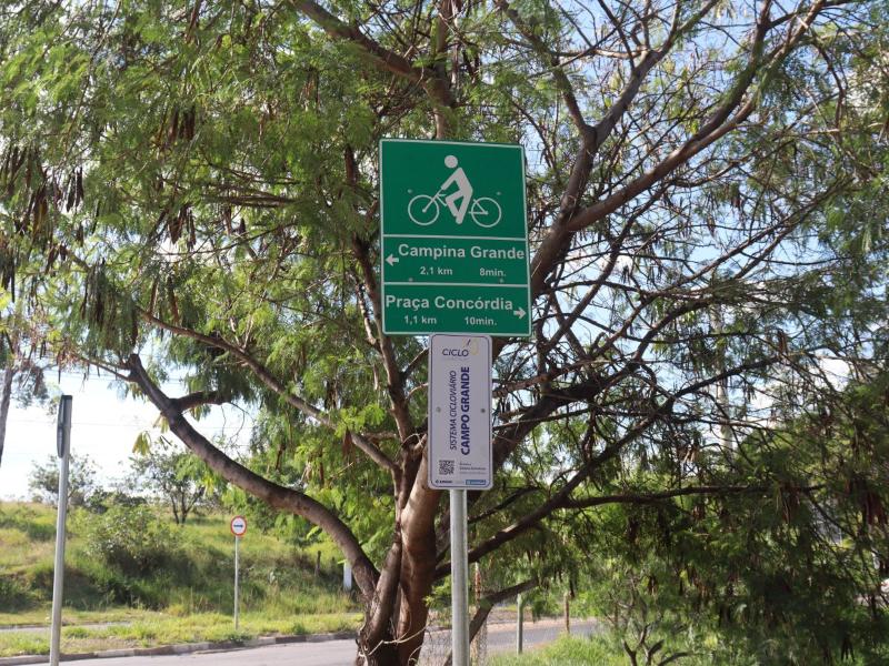 Sistema cicloviário do Campo Grande terá 21 placas das direções e rotas e 12 placas em pontos estratégicos