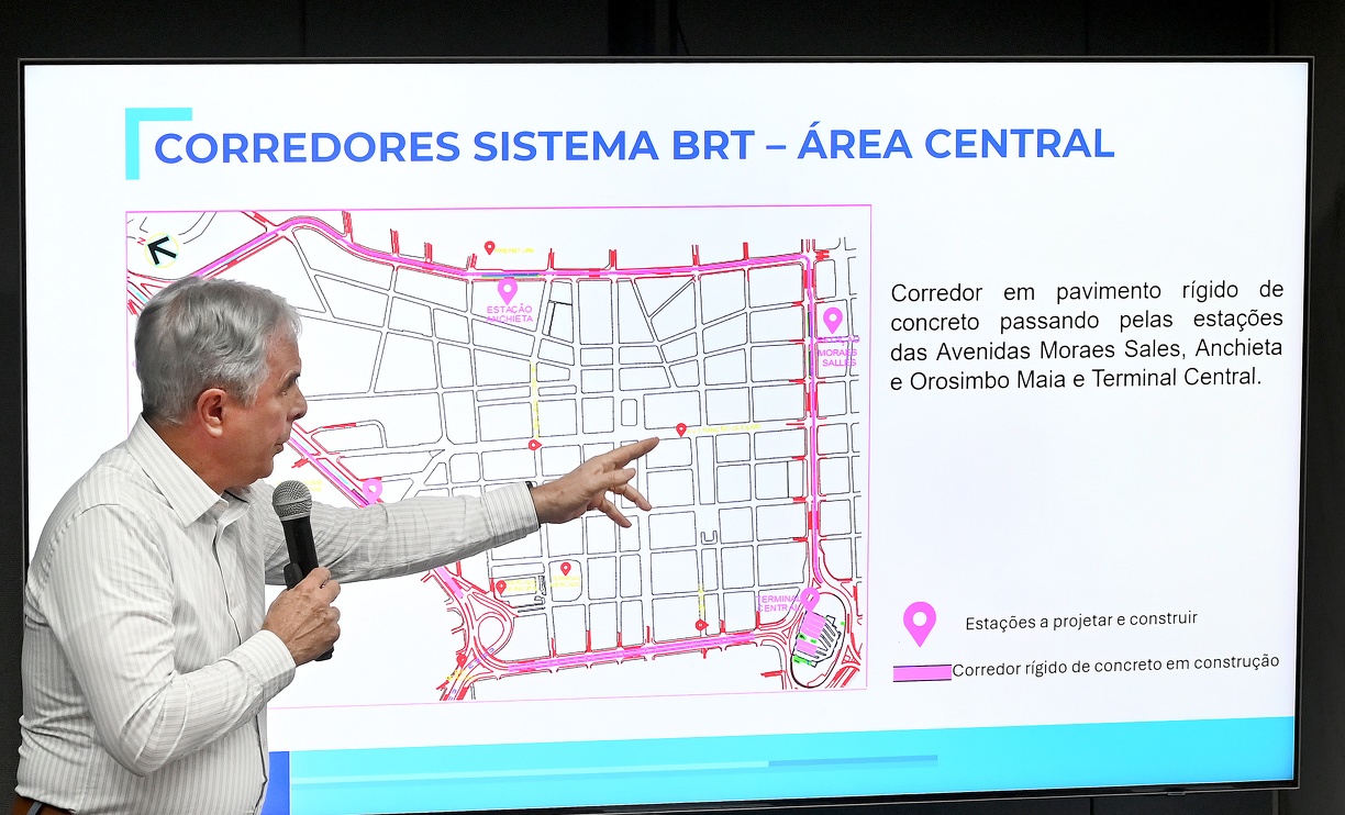 O secretário de Infraestrutura, Carlos José Barreiro, explicou que a contratação dos projetos permitirá concluir a estrutura do BRT planejada para o corredor central
