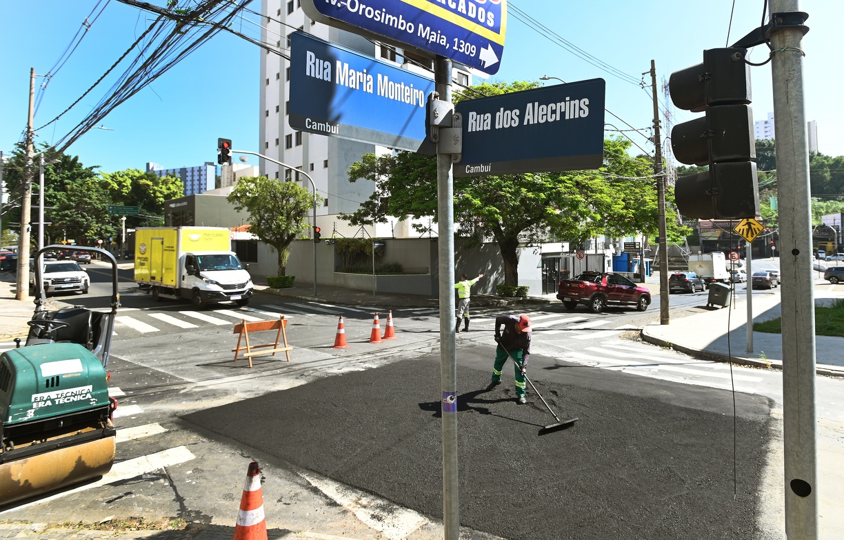Cruzamento das ruas Maria Monteiro com Alecrins, no Cambuí, foi um dos locais que receberam as intervenções
