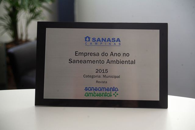 Placa entregue na premiação