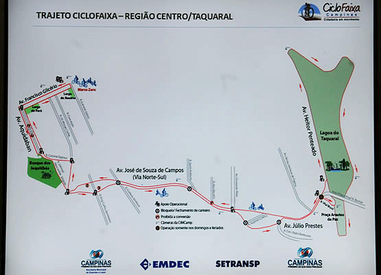 Mapa da ciclofaixa