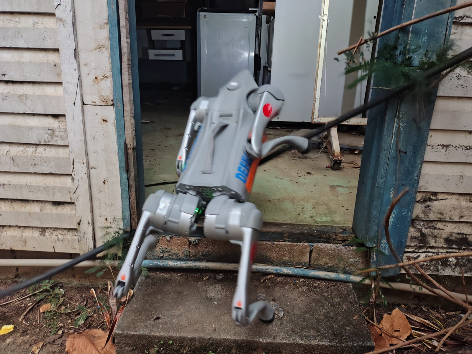 Cão robô da corporação foi utilizado na atividade