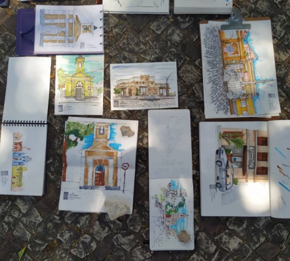 Desenhos retratam e ressignificam espaços públicos da cidade