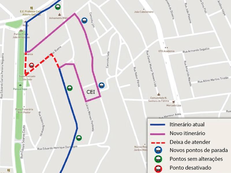 E da Linha 208  Jardim Maracanã, que valem a partir da próxima terça-feira, 16 de novembro