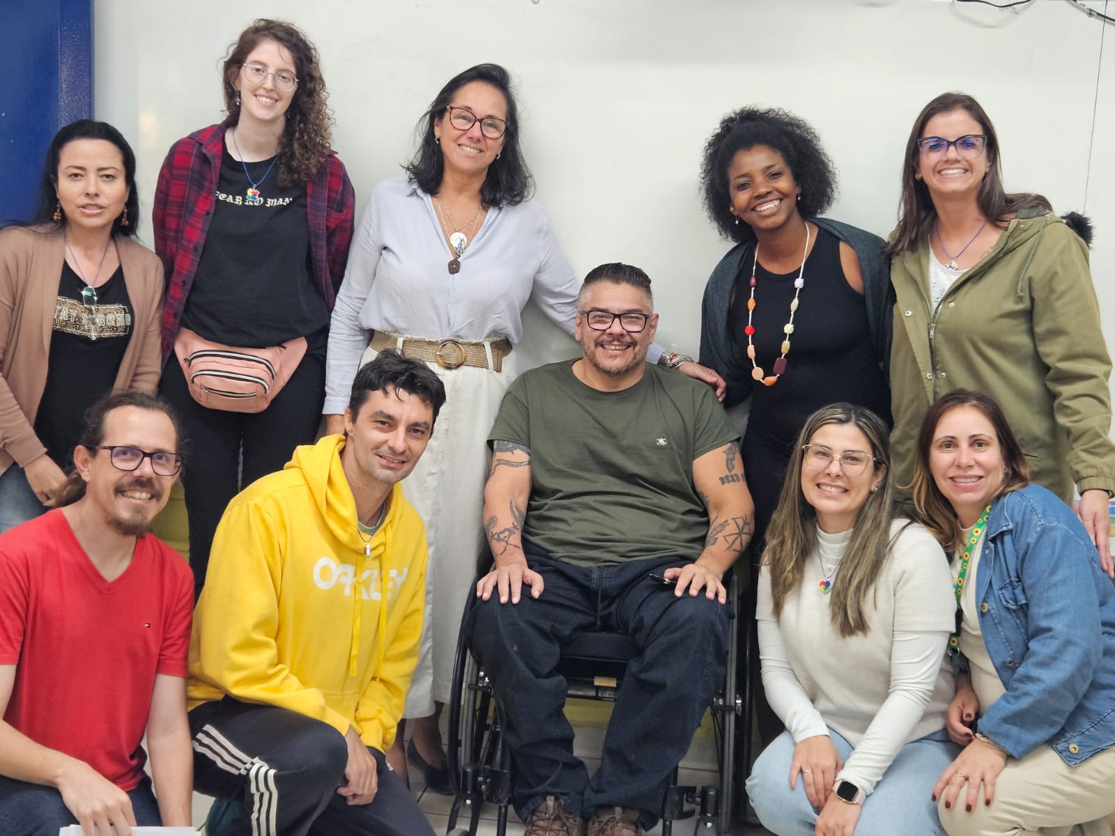 Merlo com a equipe da escola que criou a “Gincana da Inclusão”