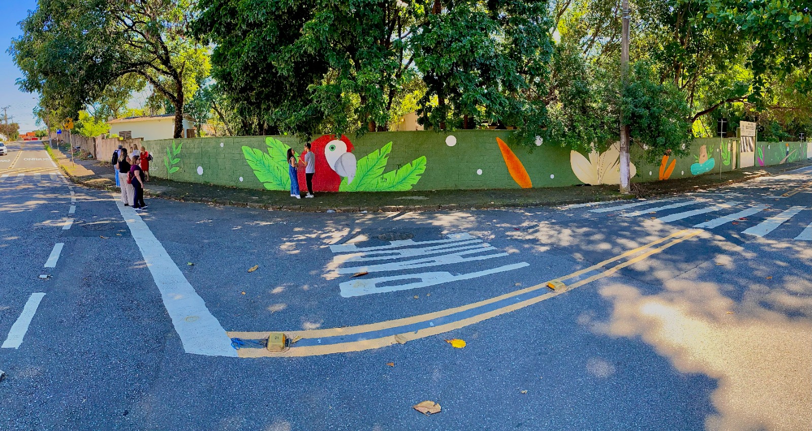 A autora do grafite disse que sua inspiração foram os animais do país e da região, como a arara, o tucano e a capivara, além das folhagens