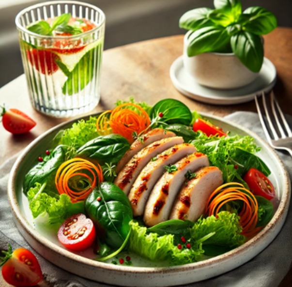 Fácil de fazer, a salada de folhas com frango grelhado e ervas finas garante sabor, saciedade e frescor nos dias mais quentes