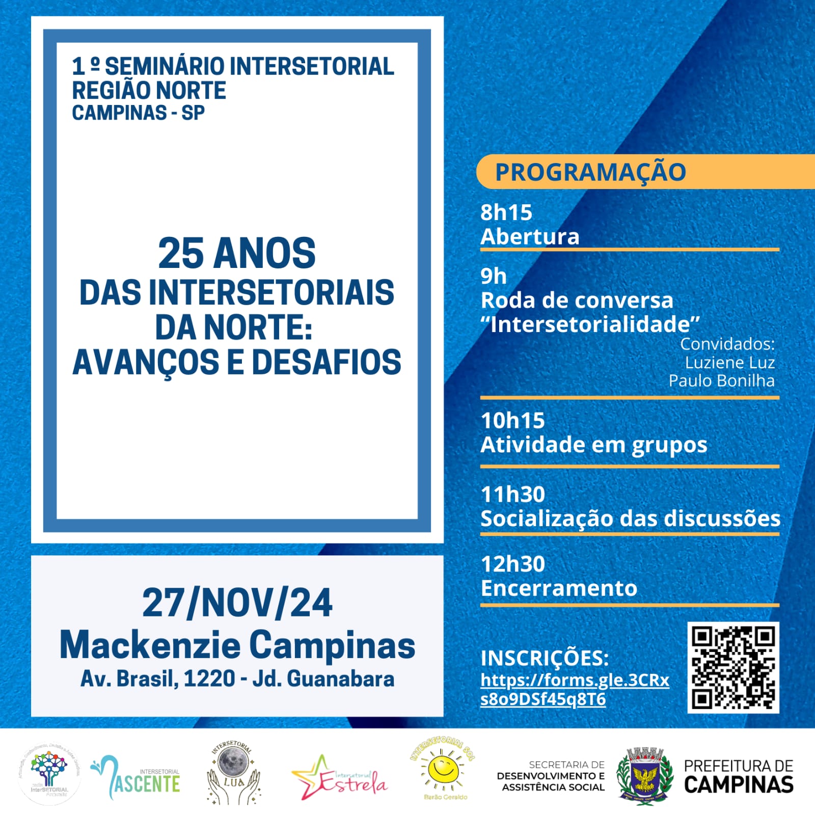 Encontro será realizado em comemoração aos 25 anos das Intersetoriais da Região Norte